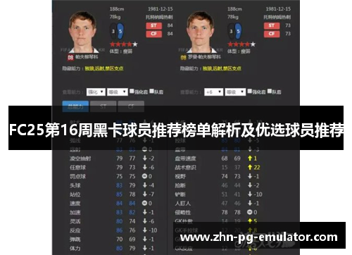 FC25第16周黑卡球员推荐榜单解析及优选球员推荐 FC25第16周黑卡球员推荐榜单解析及优选球员推荐