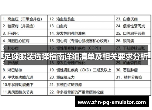 足球服装选择指南详细清单及相关要求分析 足球服装选择指南详细清单及相关要求分析